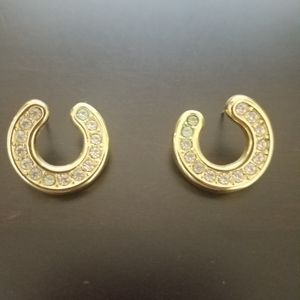 Swaworski goldtone cz earrings